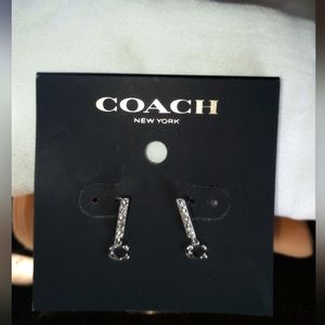 NWT Coach Classic C Silver Earings